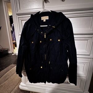 Michael Kors Navy Utility Jacket with Gold Details